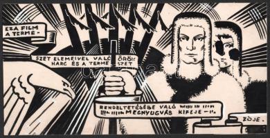 Cziglényi László (-): Félvér (Filmplakát vagy reklámterv), 1942. Tempera, fedőfehér, papír, jelzett a hátoldalán, 15x30 cm. A tételhez tartozik a sokszorosított darab is.