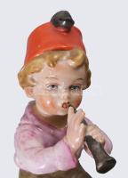 Wagner &amp; Apel Bertram vonyító kutyának fuvolázó török fiú. Jelzett, kézzel festett, hibátlan...