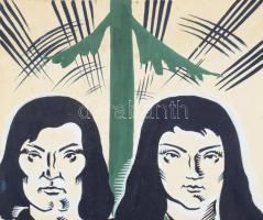 Cziglényi László (-): Félvér , bemutatja a Corvin Filmszínház, 1942 (Filmplakát terve). Tempera, fed...