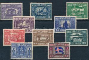 1930 1000 éves az Izlandi Althing (Parlament) sor 10 értéke Mi 125-134 (** Mi EUR 153.-) (Mi 126 gumi nélkül, kis papírelvékonyodás)