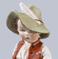 Wagner &amp; Apel Bertram nagyobb méretű zsebredugott kezű fiú. Jelzett, kézzel festett, hibátla...