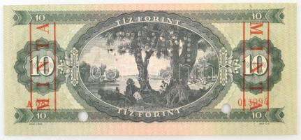 1962. 10Ft "A 051 015994" sorozat és sorszámmal illetve piros "MINTA" felülnyomá...