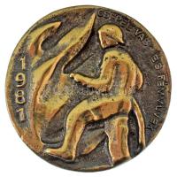 1981. "Csepeli Vas- és Fémművek - 1981" egyoldalas tűzoltó emlékplakett (67mm) T:XF