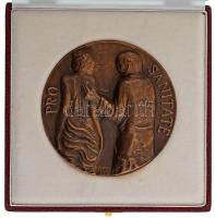 Kampfl József (1938-2020) 1992. "PRO SANITATE" egyoldalas bronz emlékérem eredeti tokban (96mm) T:UNC