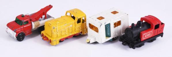 Matchbox 4 darab klf jármű, vontató, mozdony, lakókocsi.