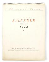 1944 Budapest képes kalendárium, asztali naptár a városról készült művészfotókkal . 54 l. 20x25 cm