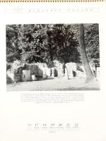 1944 Budapest képes kalendárium, asztali naptár a városról készült művészfotókkal . 54 l. 20x25 cm