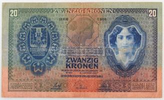 1907. 20K "1906 073263" T:F,VG
Hungary 1907. 20 Korona "1906 073263" C:F,VG
Ad...