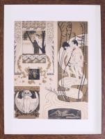 Koloman Moser (1868-1918): Szecessziós grafika ca 1910. 30x23 cm Paszpartuzva, modern keretben