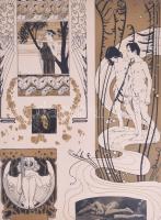 Koloman Moser (1868-1918): Szecessziós grafika ca 1910. 30x23 cm Paszpartuzva, modern keretben
