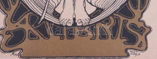 Koloman Moser (1868-1918): Szecessziós grafika ca 1910. 30x23 cm Paszpartuzva, modern keretben