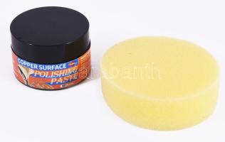 Kis tégelynyi polírozópaszta fém, bronz, réz tárgyakhoz, pamaccsal, bontatlan.