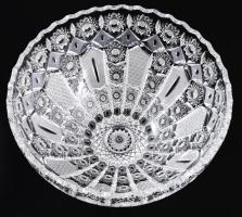 Parádi ólomkristály kínáló, jelzés nélkül, hibátlan, d: 24 cm, m: 13,5 cm