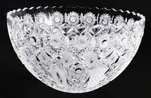 Parádi ólomkristály kínáló, jelzés nélkül, hibátlan, d: 24 cm, m: 13,5 cm