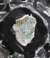 Iparművész kristály gyümölcskínáló, címkével jelzett, hibátlan, d: 27 cm, m. 11 cm