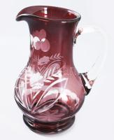 Antik lilán pácolt kancsó, m: 23 cm