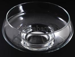 cca 1970/80 Design kristály kínáló, jelzés nélkül, hibátlan, d: 26 cm, m: 12 cm