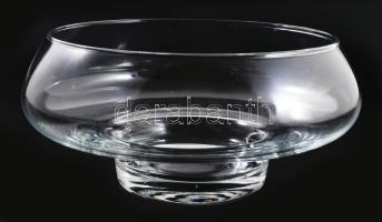 cca 1970/80 Design kristály kínáló, jelzés nélkül, hibátlan, d: 26 cm, m: 12 cm