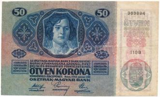 1914. 50K "1108 363894" piros "DEUTSCHÖSTERREICH" felülbélyegzéssel T:F szép papír Adamo K24