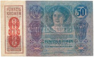 1914. 50K "1108 363894" piros "DEUTSCHÖSTERREICH" felülbélyegzéssel T:F szép pap...