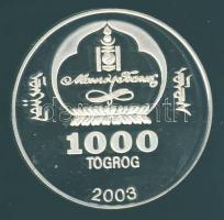 Mongólia 2003. 1000T Ag "Ázsia történelme-Konfuciusz" T:PP tanúsítvánnyal!