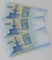 2015. 1000Ft (3x) "DA, DD, DE" T:UNC-XF
