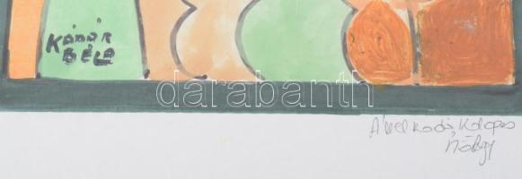 Kádár Béla jelzéssel: Kalapos hölgy. Vegyes technika, papír. Plexiüvegezett keretben. 30x20,5 cm