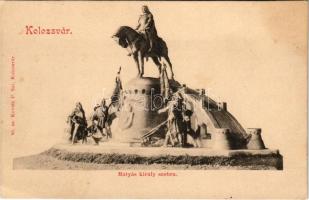 Kolozsvár, Cluj; Mátyás király szobra. Kováts P. fiai 80. sz. / statue, monument (EK)