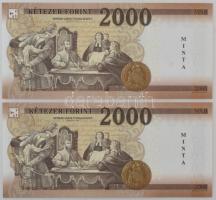 2016. 2000Ft "MINTA" jelzéssel (2x) sorszámkövetők "CA 0000199 - CA 0000200" T:U...