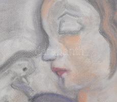 Schönberger jelzéssel: Békegalamb. Vegyes technika, papír. 39,5x30 cm. Plexiüvegezett fakeretben