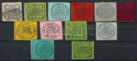 Egyházi Állam 1 db bélyeg + 11 db újnyomat, egyiken sérült értékszám