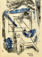 Kádár Béla jelzéssel. Kompozíció. Vegyes technika, papír. Üvegezett fa keretben. 32×24 cm