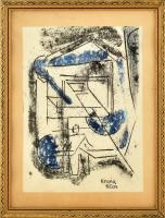 Kádár Béla jelzéssel. Kompozíció. Vegyes technika, papír. Üvegezett fa keretben. 32×24 cm