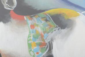 Kádár Béla jelzéssel: Ló és lovas. Olaj, papír. Üvegezett fakeretben. 85x66 cm