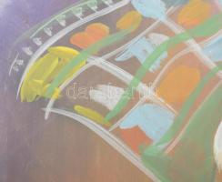 Kádár Béla jelzéssel: Ló és lovas. Olaj, papír. Üvegezett fakeretben. 85x66 cm