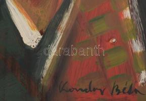 Kondor Béla jelzéssel: Király. Olaj, farost, faroston több lyukkal, fakeretben, 55x51 cm