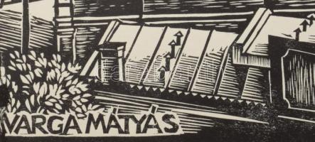 Varga Mátyás (1910-2002): Veszprém, 1975. Fametszet, papír, jelzett a metszeten, 46×66 cm