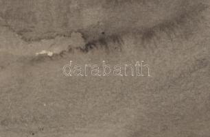 Varga Mátyás (1910-2002): Balatonvilágos (Vihar készül), 1954. Lavírozott tus, papír, jelzett, paszp...