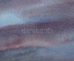 Varga Mátyás (1910-2002): Siófok (Balatoni kikötő), 1955. Akvarell, papír, jelzett, paszpartuban, 30...