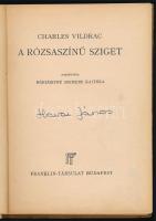 Vildrac, Charles: A rózsaszínű sziget. Bp., Franklin. Kiadói kartonált kötés, kopottas állapotban