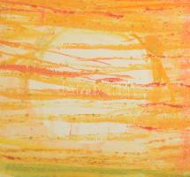 Varga Mátyás (1910-2002): Balatoni naplemente, 1955. Monotípia, papír, jelzett, paszpartuban, 37,5×2...