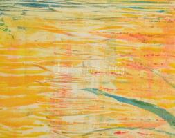 Varga Mátyás (1910-2002): Balatoni naplemente, 1955. Monotípia, papír, jelzett, paszpartuban, 37,5×2...