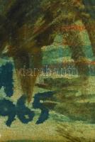 Varga Mátyás (1910-2002): Balatoni naplemente, 1965. Monotípia, papír, jelzett, paszpartuban, 38×28 ...