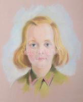 Varga Mátyás (1910-2002): A lánya, Varga Katalin arcképe. Pasztell, papír, jelzett, 51×36,5 cm