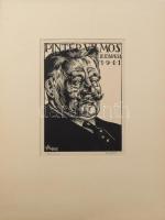 Varga Mátyás (1910-2002): 3 db családtagokról készült arckép (Feleség, lány, após). Fametszet, papír, jelzett, paszpartuban, 13×11 és 26x18 cm közötti méretekben