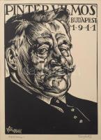 Varga Mátyás (1910-2002): 3 db családtagokról készült arckép (Feleség, lány, após). Fametszet, papír...