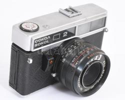 GOMZ Sokol 2 kamera Industar 70 1:2,8 -as objektívvel, eredeti bőr tokjában