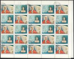 1974 Segner János András 4 db hajtott ív, a 7. ívhelyen ismétlődő lemezhibával