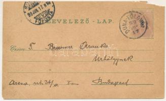 1899 (Vorläufer) Dunaföldvár, Szt. Háromság tér, Kálvária hegy, Kossuth Lajos utca, Csonka torony. S...