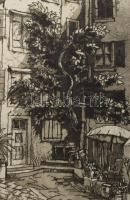 Varga Mátyás (1910-2002): Kirándulás, 1979. Rézkarc, papír, jelzett, paszpartuban, 24×30 cm